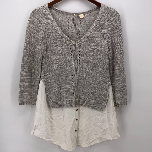 Anthro Moth Layered Aselin Pullover Knit Sweater - Picture 2 of 8